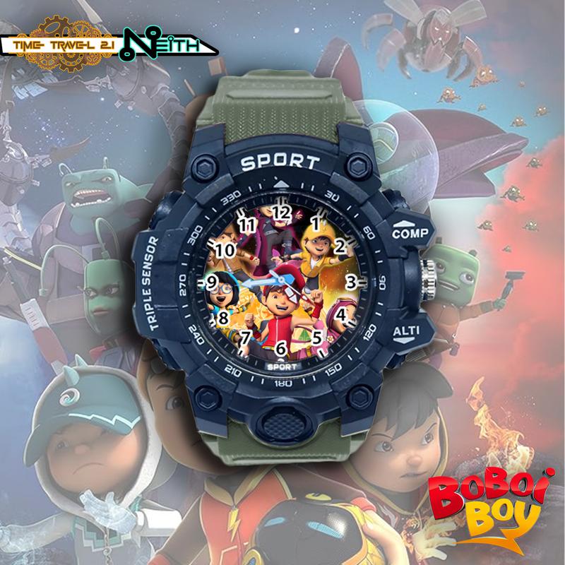 Jam Tangan Sport Anak Terbaru Boboiboy  Strap Ruber Sporty Anti Air /Jam Tangan Spor BBY03AX015 4