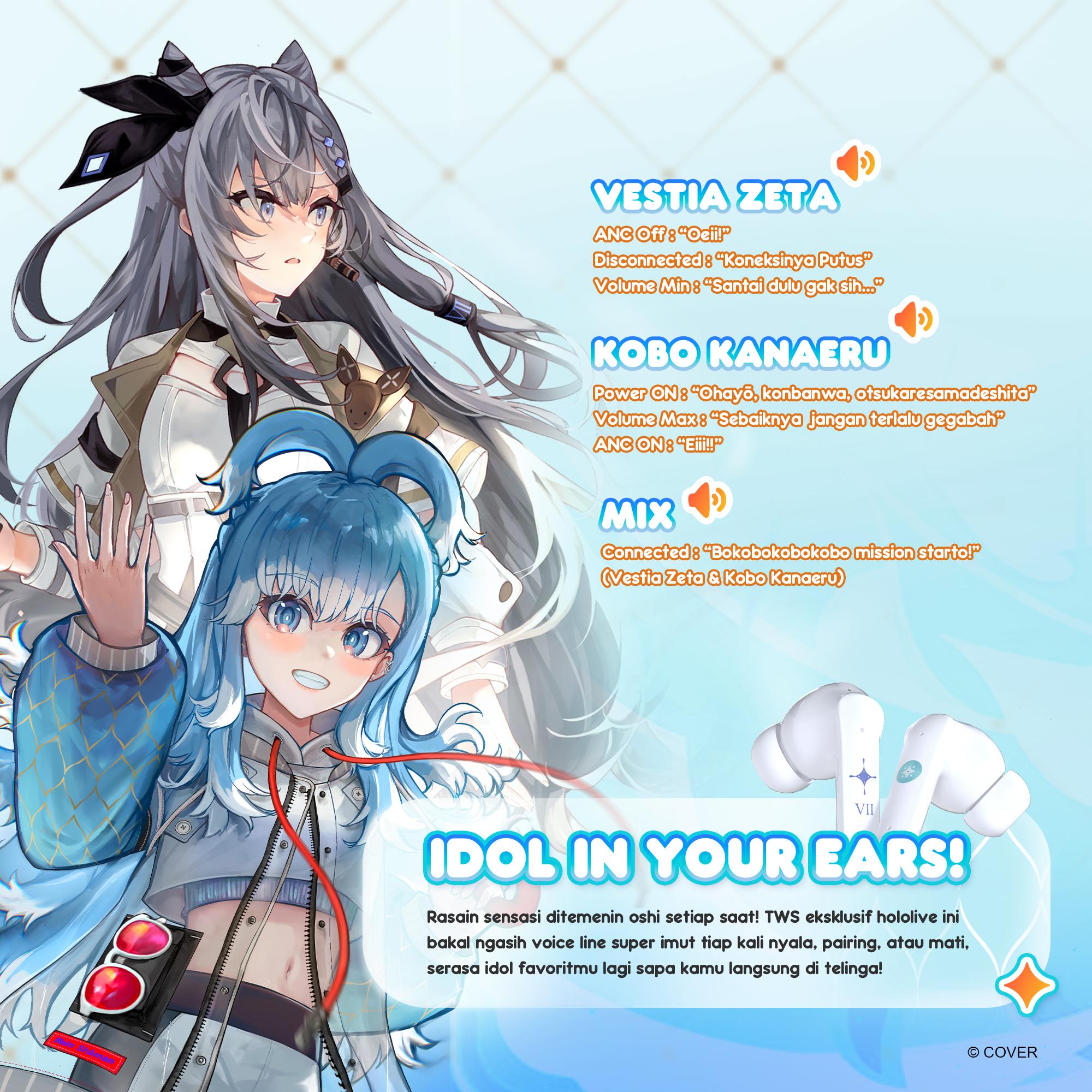 FANTECH x HOLOLIVE EXCLUSIVE COLLABORATION TWS GROOVE ANC FT20 Kobo Kanaeru & Vestia Zeta Limited Edition (BONUS PLUSHIE)