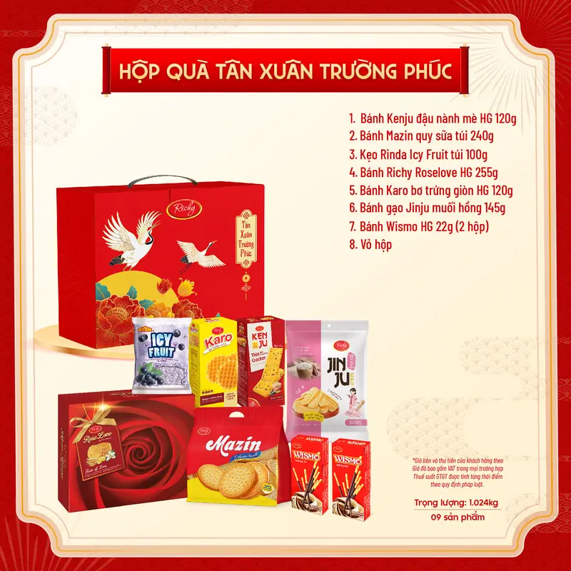 [TẶNG 2 QUÀ] RICHY Set Quà Tết Tân Xuân Trường Phúc - Tết 2026