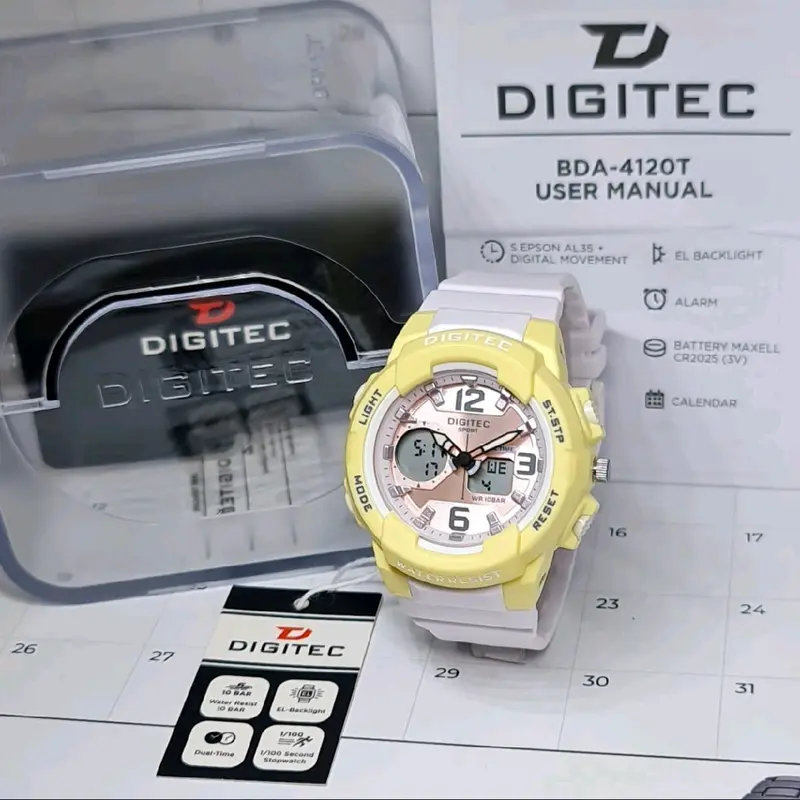 Jam Tangan Anak Pria dan Wanita Digitec 4120T Original Digital Water Resist Strap Rubber Fashion Terkini Garansi Free Box Dan Battre Cadangan COD 3