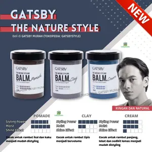 GATSBY The Nature Styling Balm Clay Cream Pomade Rambut Styling