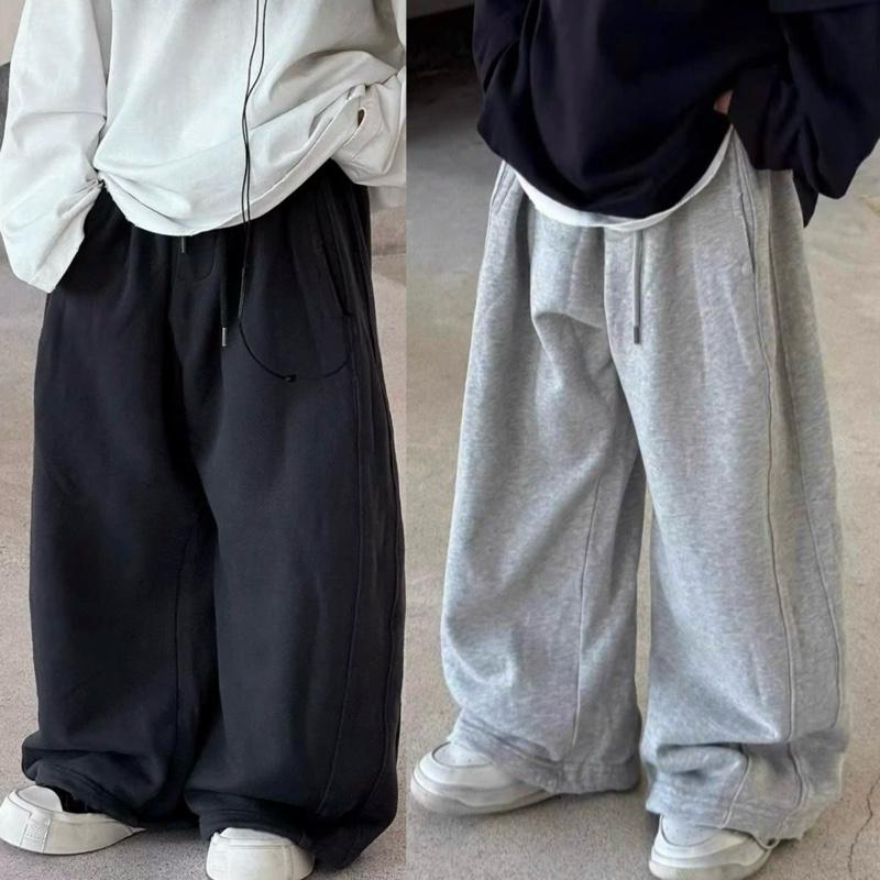  | Tiến Yến Kids |  Khách chọn theo chiều cao bảng size   Quần nỉ ống rộng bé trai phong cách Hàn Quốc bo gấu eo thun dây rút siêu êm mát cho cân nặng 12-45kg 