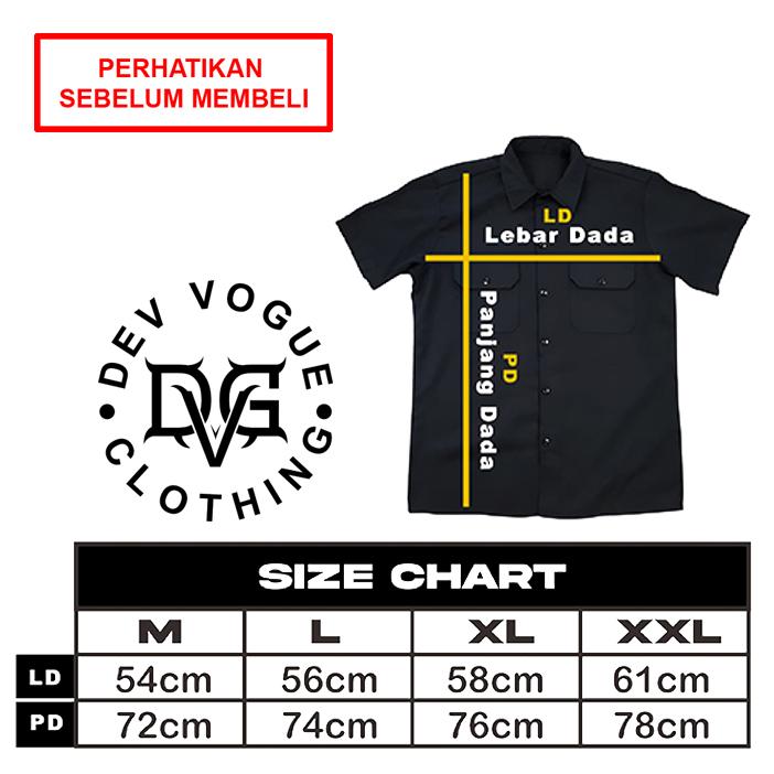 DEVVOGUE Kemeja Workshirt KAMPUNG JAKARTA / Work shirt Band Distro Hitam 5