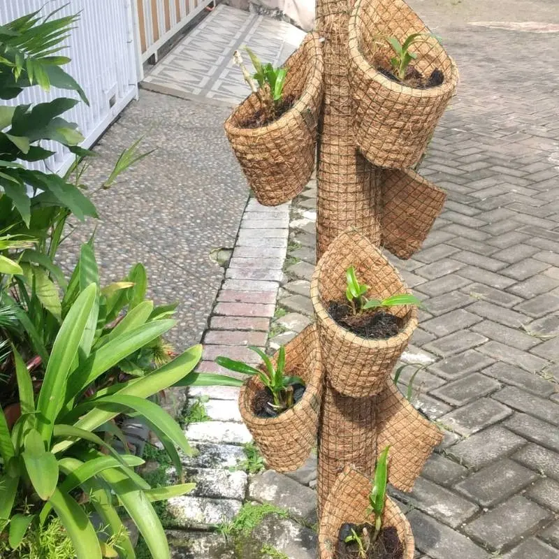 Pot anggrek tempel dinding serabut kelapa Bunga Pvc 4