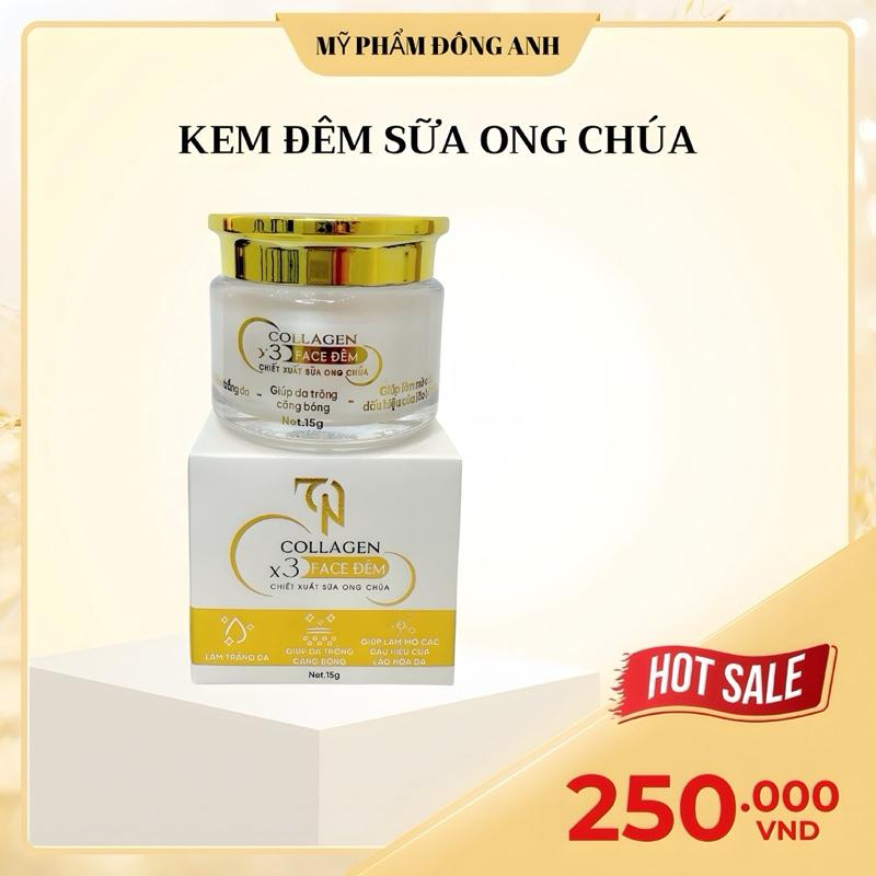 Kem Face Đêm Sữa Ong Chúa Collagen x3 - Hỗ Trợ Mờ Thâm - Nám - Sạm - Tàn Nhang -MỸ PHẨM ĐÔNG ANH