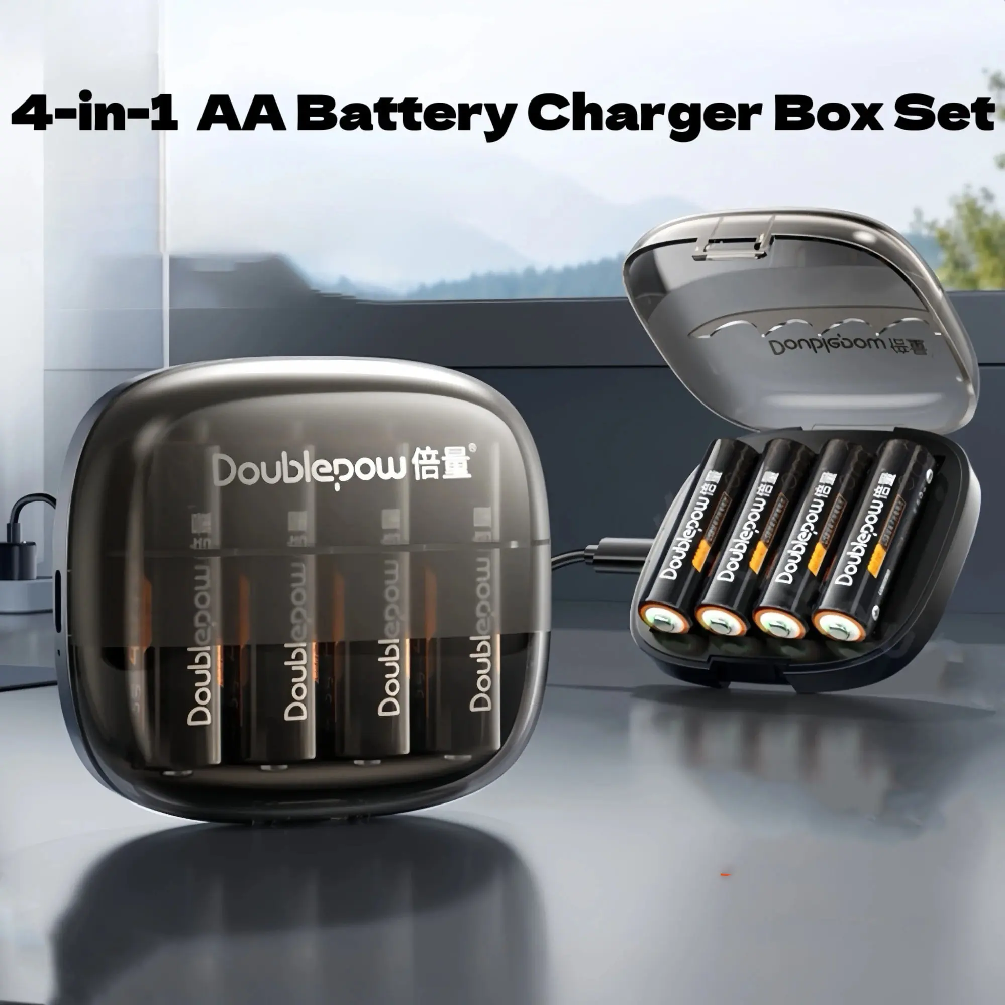Doublepow Charger Baterai Box 4 Slot AA Li-Ion 1.5V Type C 10W - TC-04