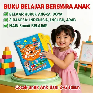 Mainan Belajar Anak Autis Buku Suara 3 Bahasa Indonesia Inggris Arab 26 Halaman Edukasi Interaktif untuk Usia 0-10 Tahun Tk Paud Balita Belajar Huruf Angka Binatang Buah Warna Bentuk Profesi Terapi Bicara Waterproof Bisa Dihapus Bisa Gambar (COD Tersedia)