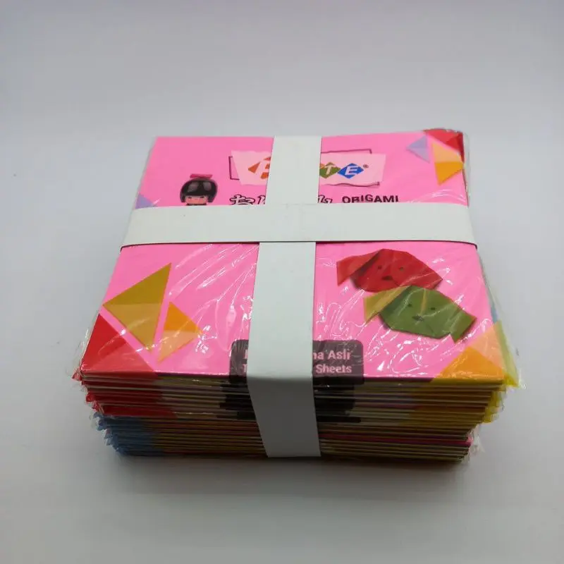 10 Pack ORIGAMI Forte double face flourescent/kertas Lipat Bolak Balik Warna Sama/Kertas Kerajinan Tangan/Kertas Origami 4