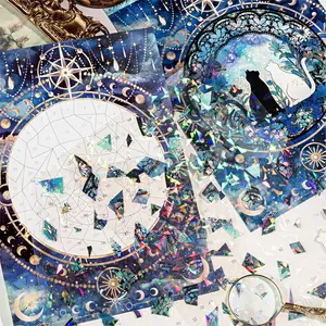 Vingy - Sticker Puzzle Buku dan Satuan dengan Desain Mewah dan Motif Elegan untuk Dekorasi dan Koleksi