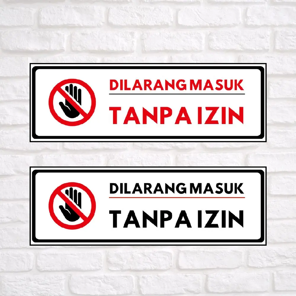 Dekorasi Gantung  Hiasan Tempel Tulisan Dilarang Masuk Tanpa Izin