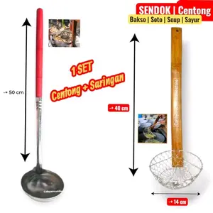 1 Set Irus Bakso + Saringan mie ayam | Sendok centong Sayur bakso Soto