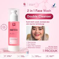 Gambar Elfora Face Wash Double Cleanser - Pembersih Wajah Sekaligus Micellar Water, Cerahkan Wajah & Perbaiki Skin Barrier | Mengandung Niacinamide + Kiwi Extract 80 ml BPOM dari ELFORA SKINCARE_NEW Kab. Majalengka 1 Tokopedia