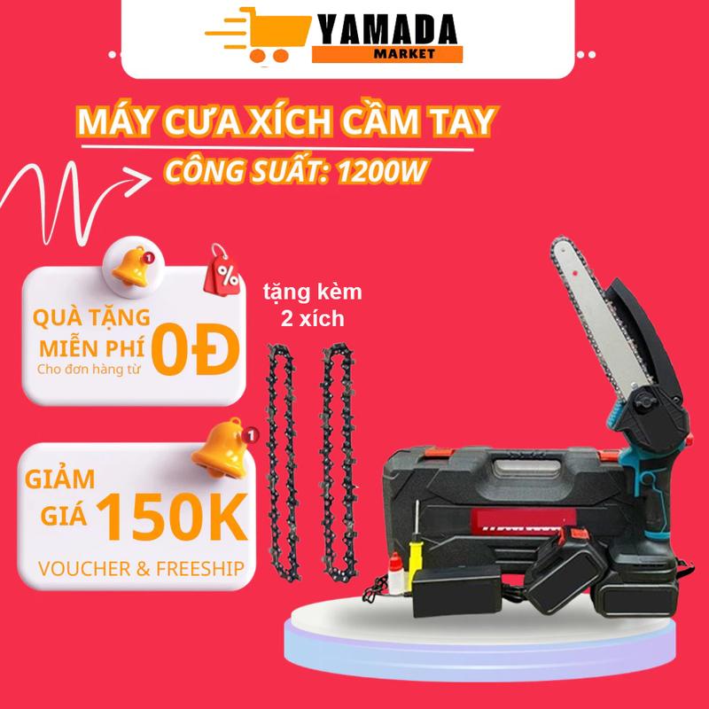 ĐỘC QUYỀN LIVESTREAM Máy Cưa Xích Cầm Tay 2 Pin Makita 199V Tra Nhớt Tự Động Động Cơ Lõi Đồng Mạnh Mẽ Bền Bỉ Máy Cưa Bằng Xích Sắc Bén Làm Vườn Cưa Cây Cưa Cành Bảo Hành 12 Tháng