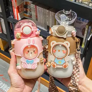 Botol Minum Anak Lucu Motif Kartun 720Ml + Tali Panjang BPA FREE Viral Free stiker 2d & 3d Botol Viral Anak Murah