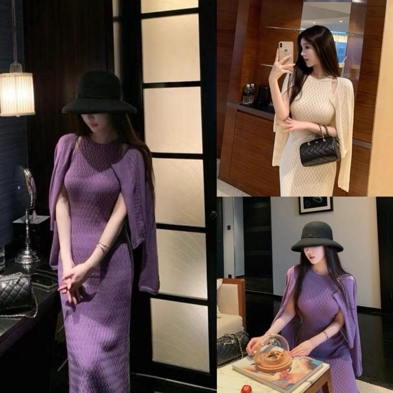 QC Chính Phẩm Live Sao Gửi Vậy Set Len Siu Cấp Hoạ Tiết Váy Yếm Dáng Dài Kèm Cardigan Slay Cho Nữ Phù Hợp Đi Tiệc Đi Chơi Thu Đông By DiepGz231025