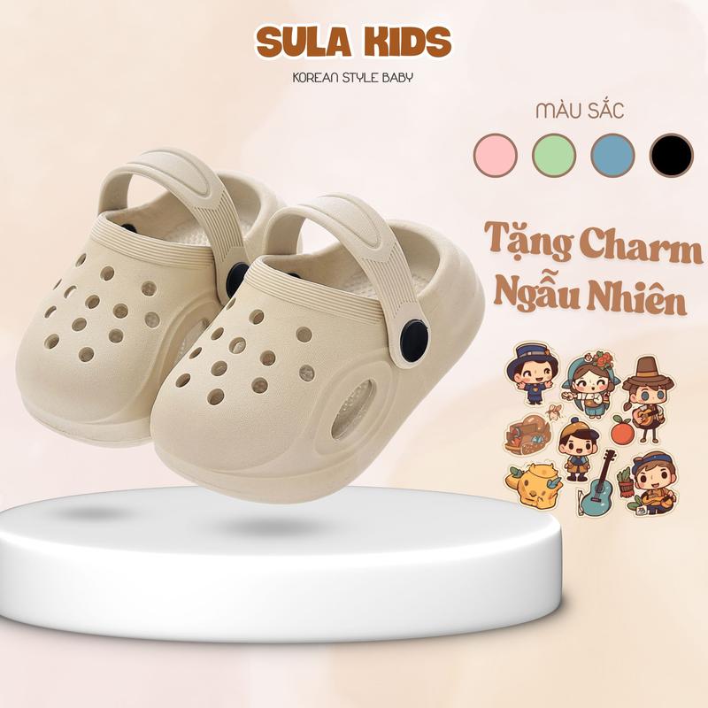 Dép sục cho bé trai và bé gái (TẶNG  CHARM), em bé, trong nhà, ngoài trời, mềm mại, chống trượt - PK29