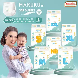 1 PACK Popok Bayi MAKUKU SAP Diapers COMFORT FIT Pants & Tape NB32-S30-M28-L26-XL24-XXL22