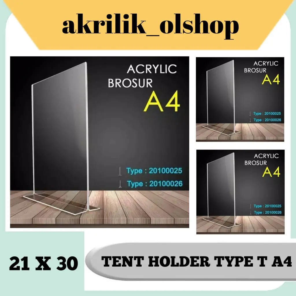 TEMPAT BROSUR / TENT HOLDER / TENT CARD AKRILIK DISPLAY UKURAN A4  A5  A6