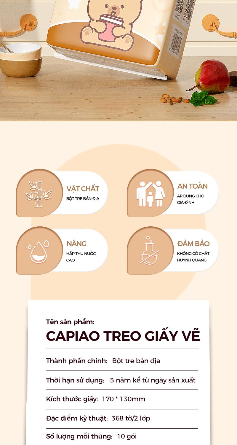 [10 bịch] Caipiao Giấy treo gấu dễ thương 10 gói mỗi thùng, mềm mại an toàn thoải mái, dùng đa cảnh.(13012-10)-1735636051366479647