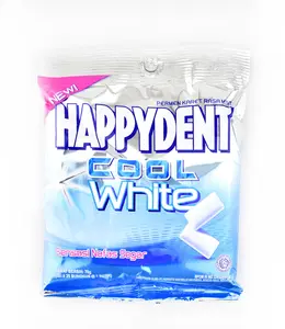 HappyDent Cool White Permen Karet 2'S Zak 140gr - Zak Isi 50 Bungkus