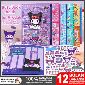HOT Buku Sticker 3D/Bubble Jumbo Aesthetic Sanrio - Tanpa Perlu Gunting! (Kuromi, Hello Kitty, dll) | Quiet & Busy Book Edukasi