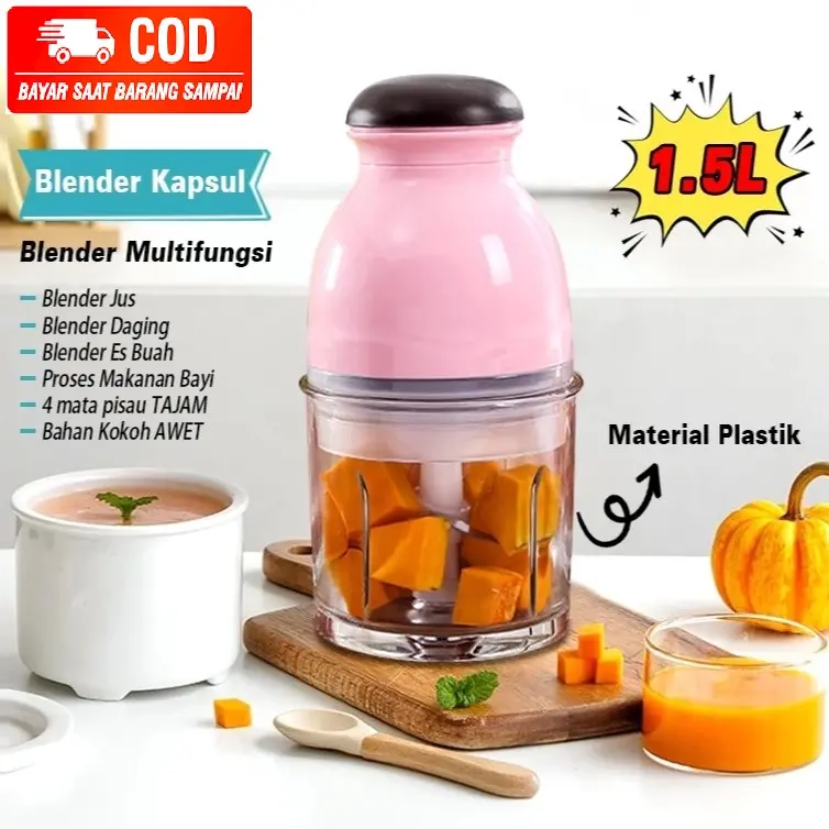 Blender Kapsul Cocok Untuk Dapur Rumah Blender Capsule Portable Serbaguna Electric Juicer 1.5L