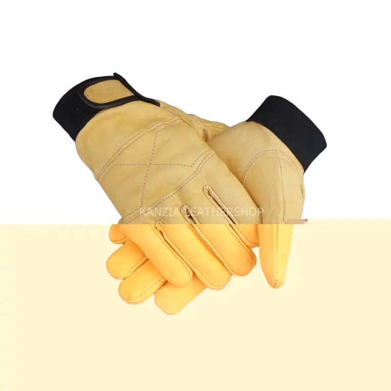 Sarung Tangan Kulit Kambing Ekonomis Full Jari Kanzia Leathershop Safety 1
