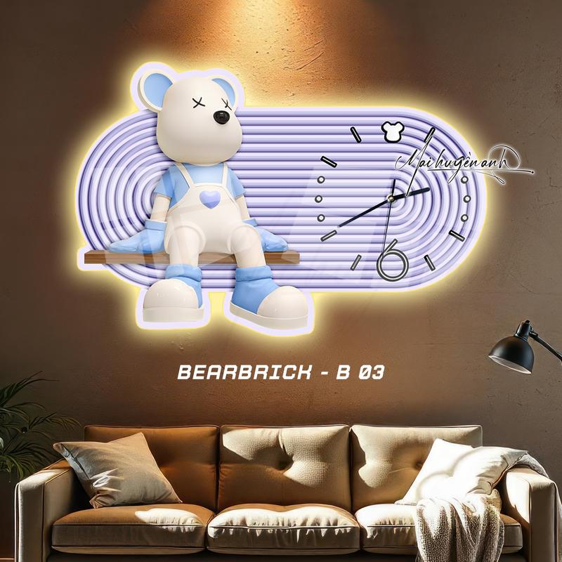 Đồng hồ - GẤU BEARBRICK - Trang trí decor phòng, đồng hồ trang trí nhà cửa, quà tặng, đồng hồ treo tường. 5