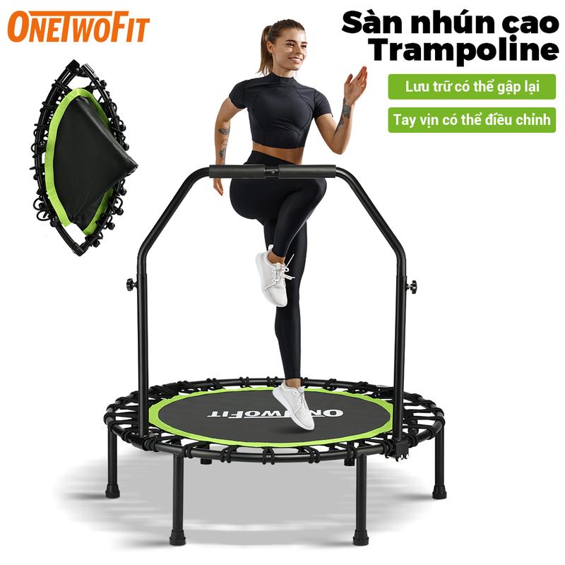 Bập Bênh Onetwofit 45 inch Giường Nhảy Có Thể Gập Lại Để Tập Thể Dục Lò Xo Mạnh Mẽ Trọng Lượng Yên Tĩnh 150kg