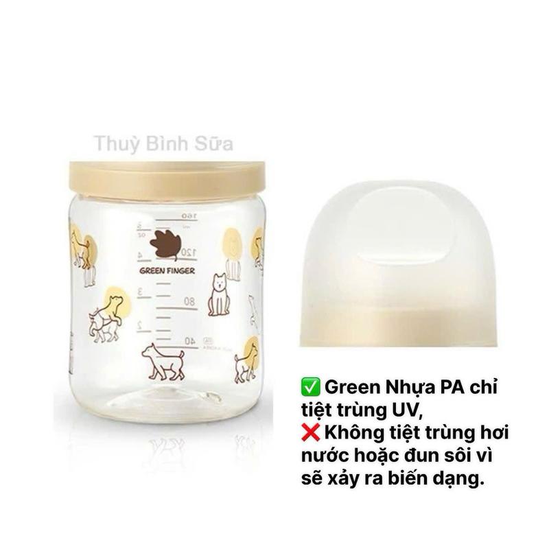 (Nhựa PA) Green finger Bebegrow 160ml/280ml cho bé ( Chỉ tiệt trùng UV)