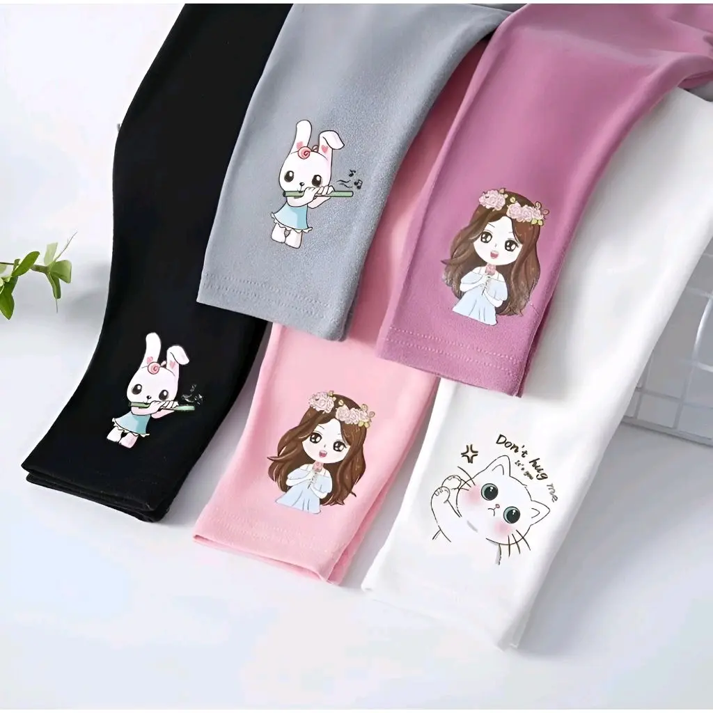 Paket Hemat 5 Pcs Legging Anak Karakter Soft Premium 0-10 Tahun - Fashion Cantik Celana Anak Perempuan Bayi