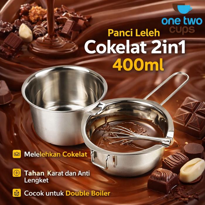 Gambar Panci Leleh Cokelat Keju 2in1 Melting Chocolate Pot 400ml dari Paringgo Shop Kota Administrasi Jakarta Barat Tokopedia