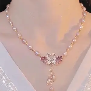 (BELI 2 DAPAT BONUS )K31 COD Kalung angsa ungu wanita titanium
