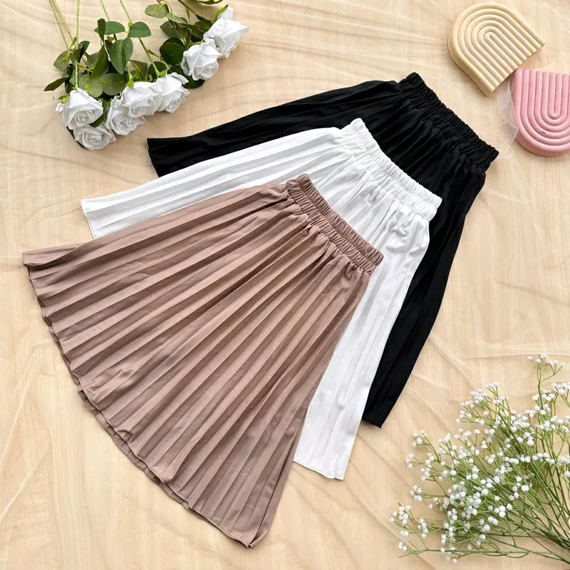 rok plisket anak perempuan usia 6-14 tahun rok anak perempuan Fashion
