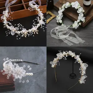 Premium Flower Crown Headpiece Bridal Tiara Mahkota Bunga