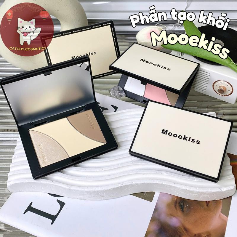 MOOEKISS Bảng Phấn Tạo Khối Mooekiss 3 Ô Kèm Bắt Sáng Tạo Khối Tự Nhiên 16.5g