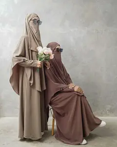 ZURI LABEL - HAYYA SET ABAYA & KHIMAR BANDANA BAHAN HAVANA SILK ABAYA BASIC POLOS UMROH SET KHIMAR SYARI KHIBAN