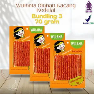 [PROMO SUDAH HABIS!!!] Paket 3pcs BPOM Halal Wulama Olahan Tepung Kedelai Sapi Pedas Garlic 70gr/100gr