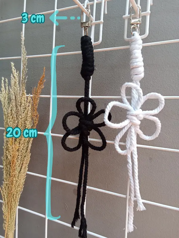Gantungan Tas Macrame Gantungan Kunci Handmade gantungan  ransel Elegan Aksesoris Ganci Daisy 0