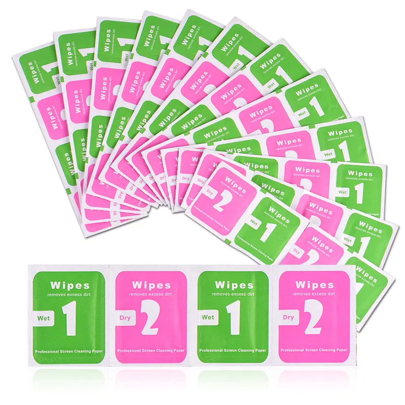 KUKE Tissue Tempered Glass/Tisu Pembersih Kaca Layar Hp Dry & Wet/Tisu Anti Gores Hp/Tisu Tempered Glass/Tisu Lcd Handphone 4