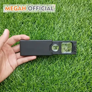 Kaca Pembesar / Loupe Magnifier Glass 5x 45x Senter Batu Cincin