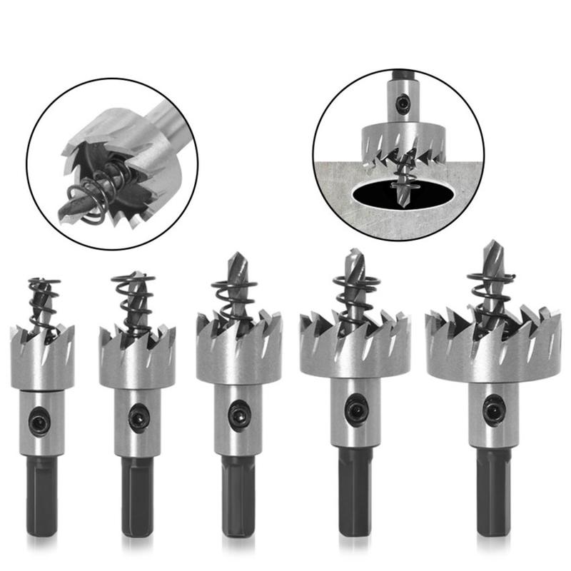 Product Introduction of High-speed Hacksaw Tooth Hole Opener Aluminum Plate Iron Plate Punching Hole Natural Color Drill Bit 16-30mm Tool Set 29