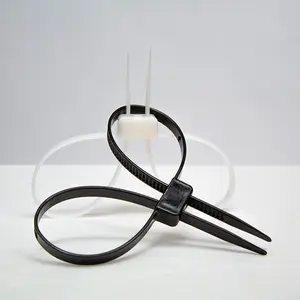 PRODUK TERBARU! Flex Cuffs Plastic Nylon Heavy Duty Double Buckle Disposable Zip Tie Handcuffs Toughness Cable Handcuff Security Outdoor