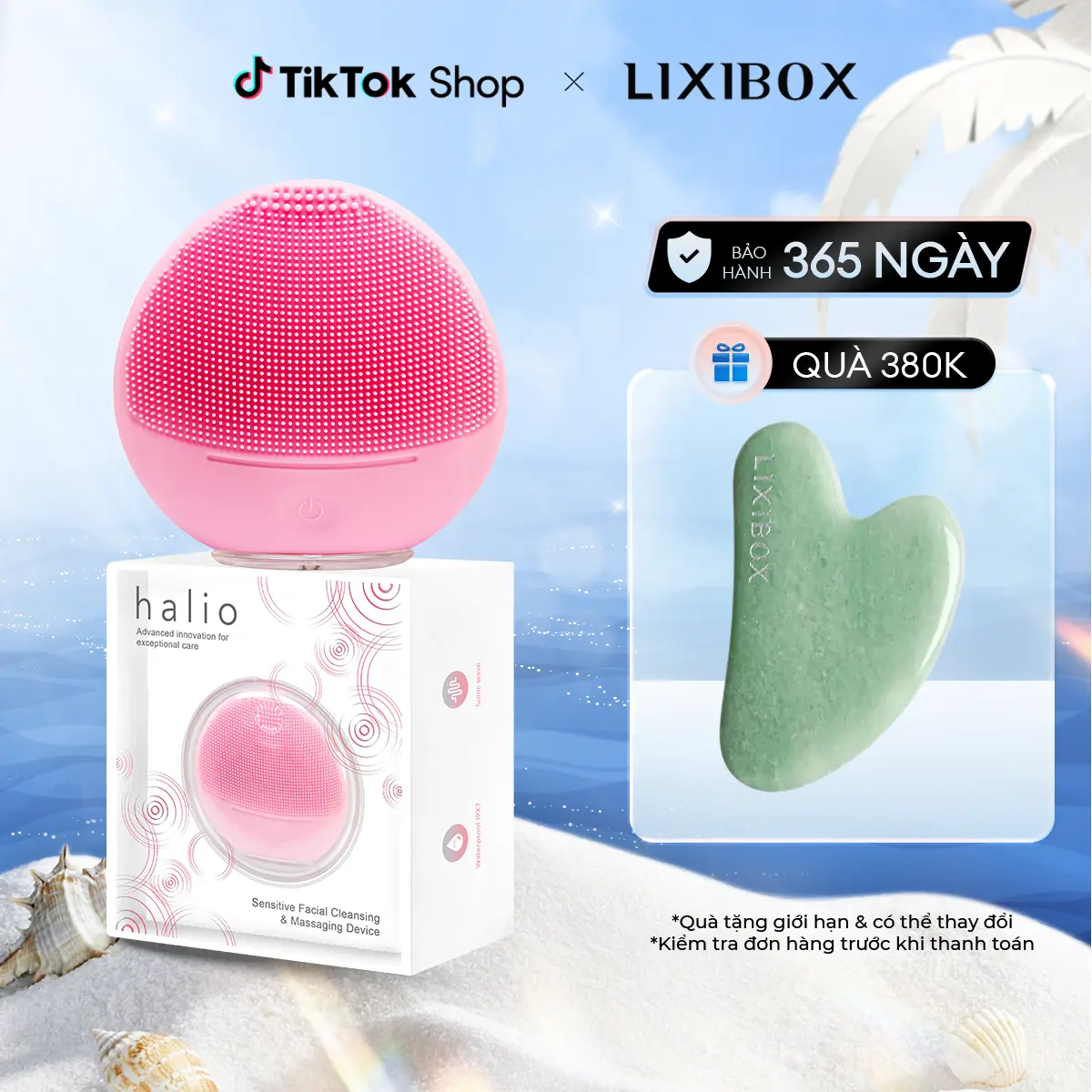 Máy Rửa Mặt Halio Dành Cho Da Nhạy Cảm Sensitive Facial Cleansing & Massaging Device Nữ