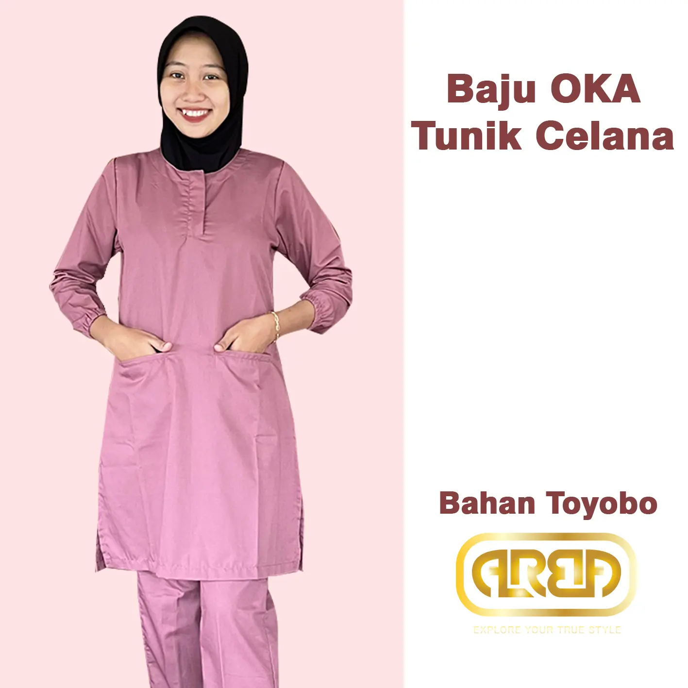 Baju OKA Tunik Celana Bahan Toyobo