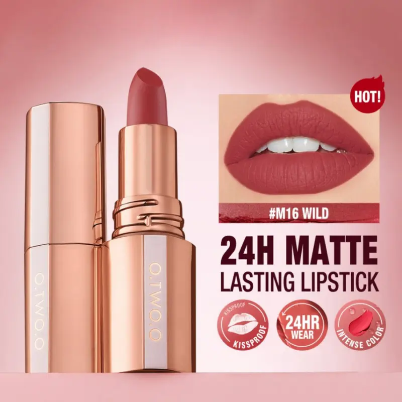 O.TWO.O Misty Kiss Lock Matte Lipstick Color Silky 24H Long Lasting Lip Makeup 0