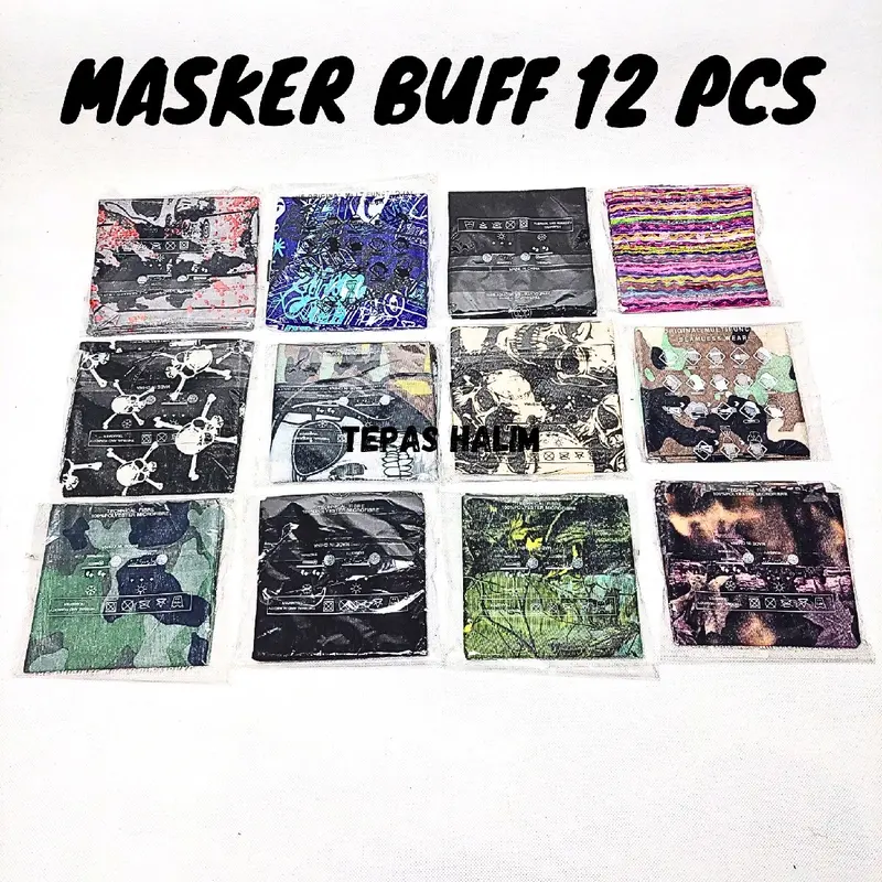 Grosir 12 Pcs Masker Buff Bahan Lembut Multifungsi Serbaguna Melindungi Dari Debu Kulit 0