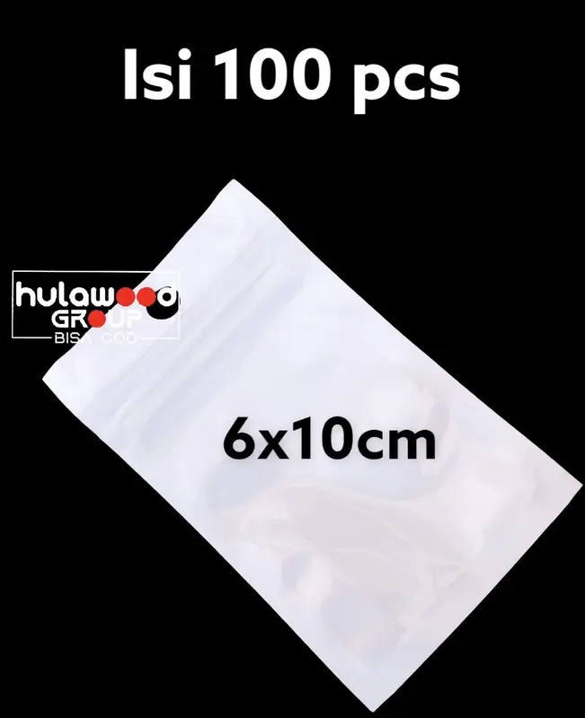 [100 PCS] Plastik Klip Packing Plastik Ziplock 6x10 Cm Putih Susu kedap udara Zipper 6