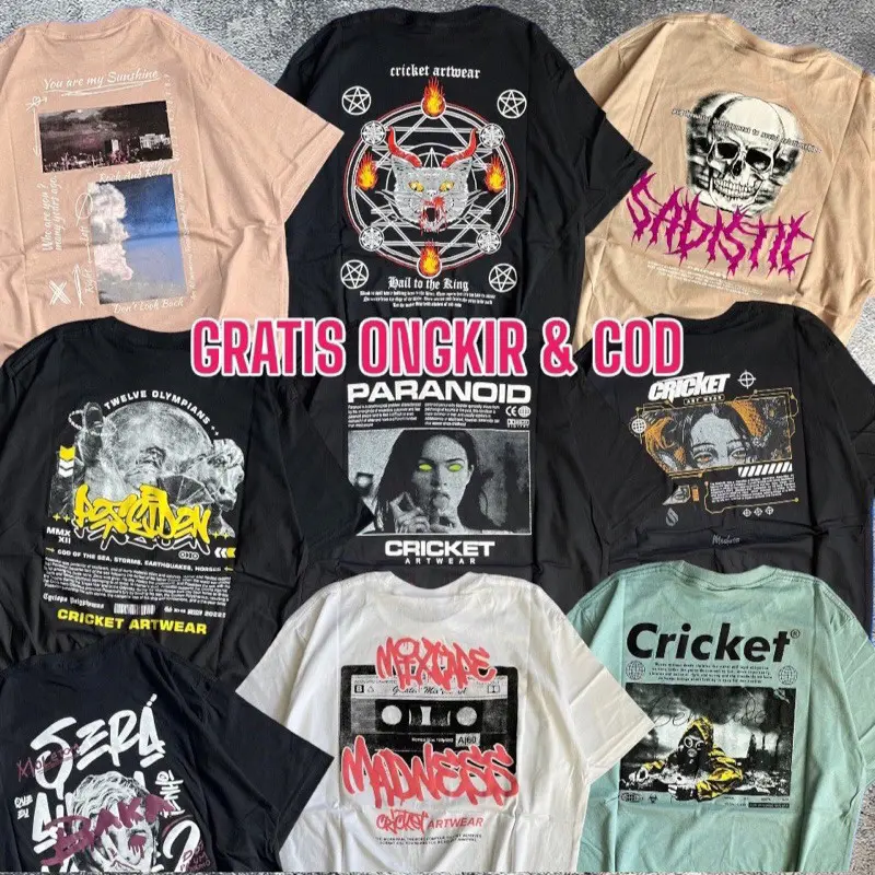 Paket Hemat Kaos Distro Pria Lengan Pendek Motif Random 100 ribu dapat 5 pcs Trending Terbaru Paling Murah dbest 2024 2