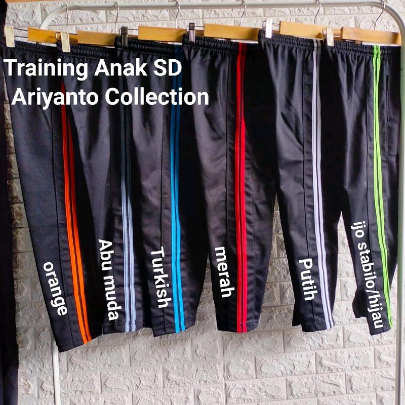 Celana Training Panjang Hitam All Size / Anak SD S /  SMP M Standar L / SMA Dewasa XL / Jumbo XXL Hitam 1